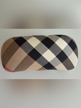Burberry Tan, Black & Red Plaid Eyewear Case